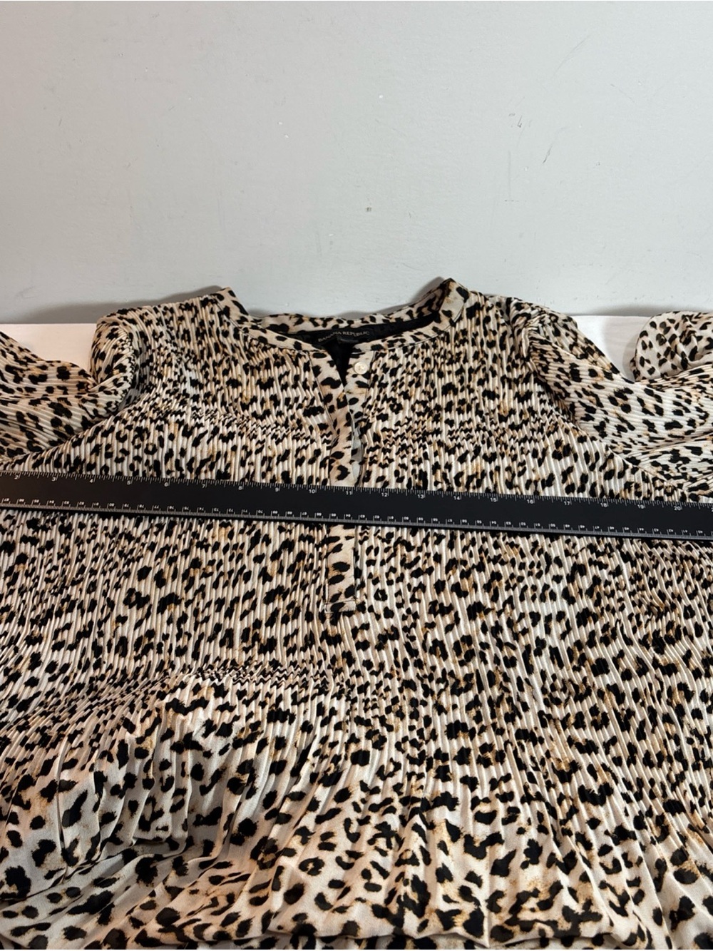 Banana Republic Leopard Print Long Sleeve Tiered Maxi Dress - Beige/Black 1211 - Picture 10 of 11